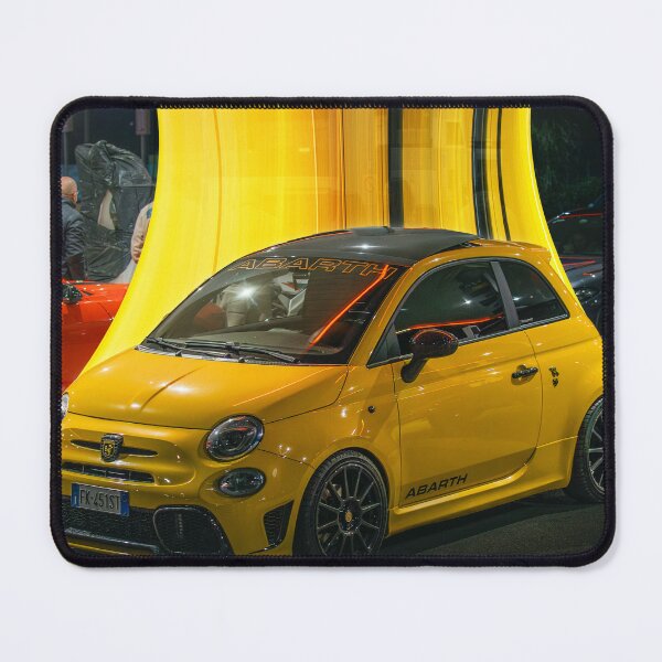 Item preview, Yellow Abarth 500 Pixel Stretch style - Italian Performance Car Art designed and sold by enzoade.