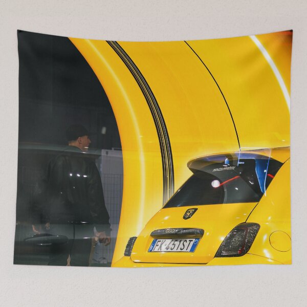 Item preview, Abarth 500 Yellow  - Italian Hot Hatch - Automotive Art designed and sold by enzoade.