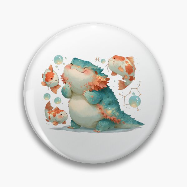 Item preview, Kawaii Bearded Dragon Zodiac Pisces | Cute Reptile Astrology Art designed and sold by Moonlit Menagerie.