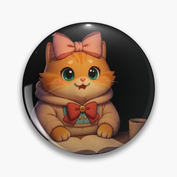 Item preview, Cute Kawaii Cat Reading Book on Desk designed and sold by Moody Vibes Studio.