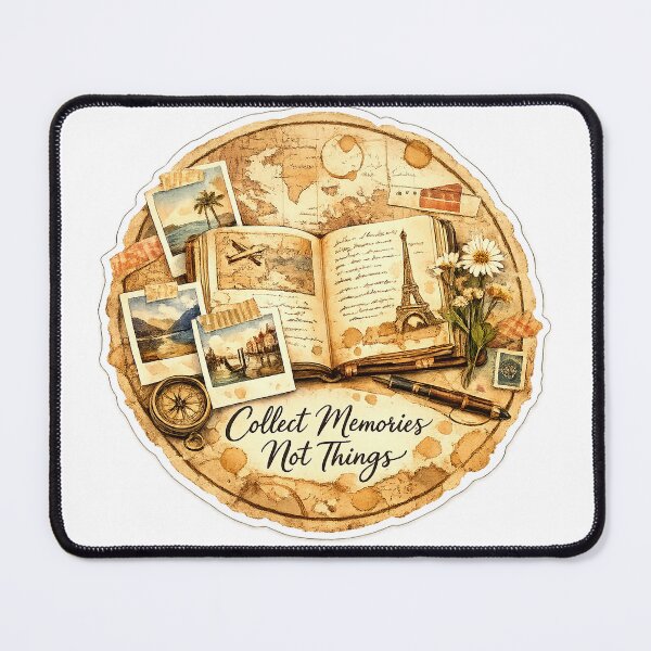 Item preview, Collect Memories Not Things Vintage Travel Journal designed and sold by Modefissi.