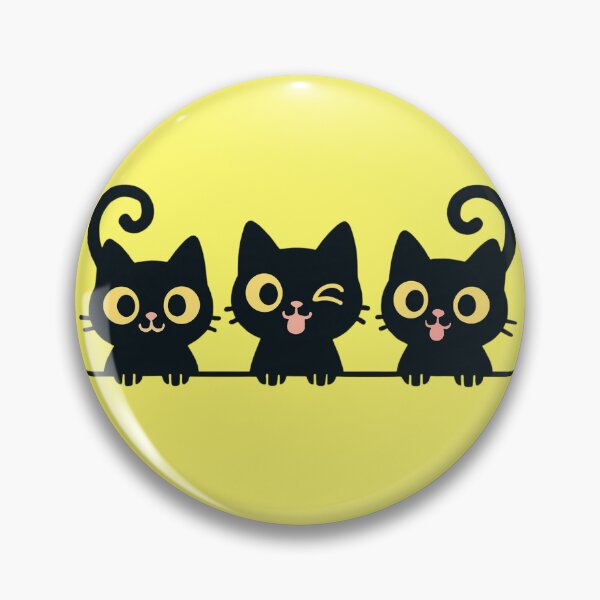 Item preview, Three Cute Black Cats Peeking Kawaii designed and sold by     NovaCraft.