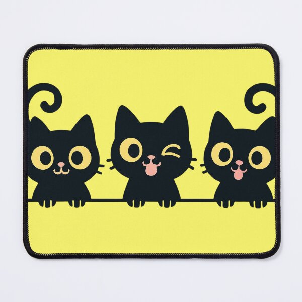 Item preview, Three Cute Black Cats Peeking Kawaii designed and sold by     NovaCraft.