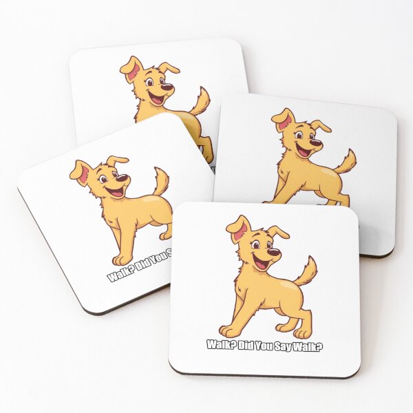 Aperçu de l'œuvre Golden Retriever Sticker - Walk Did You Say Walk - Funny Golden Gift créée et vendue par pawdrops.