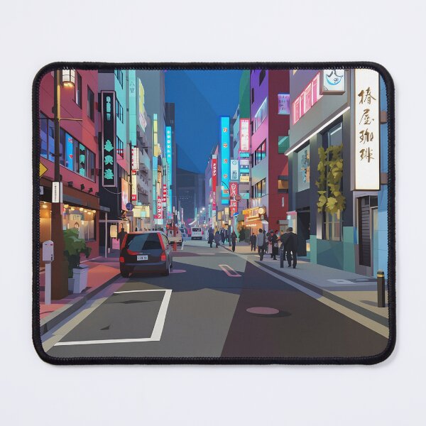 Item preview, Japan street scene at night designed and sold by - Designspace -.