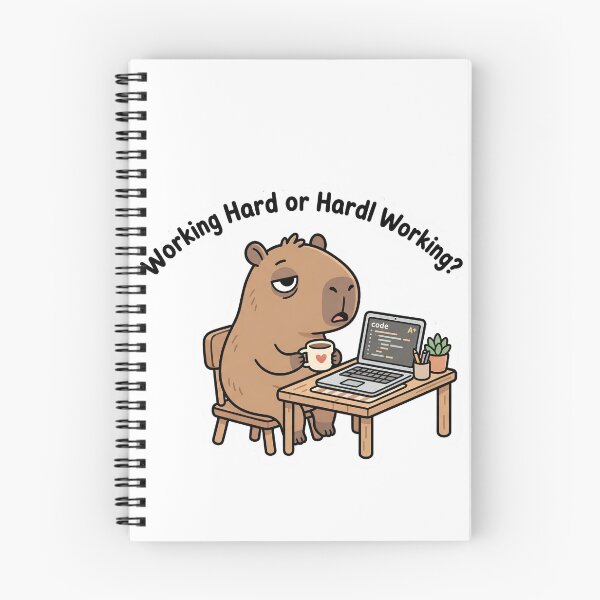 Item preview, Working Hard Capybara Programmer Sticker designed and sold by mimouna00.
