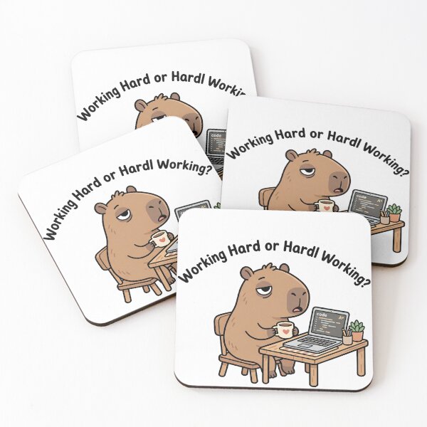 Item preview, Working Hard Capybara Programmer Sticker designed and sold by mimouna00.
