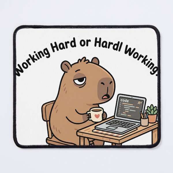 Item preview, Working Hard Capybara Programmer Sticker designed and sold by mimouna00.