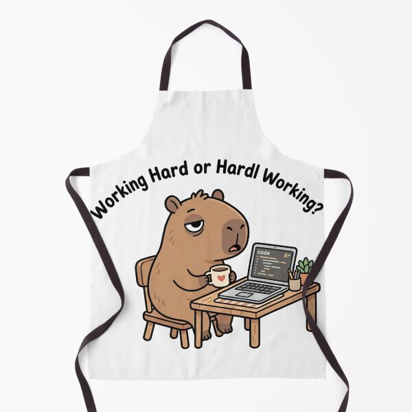 Item preview, Working Hard Capybara Programmer Sticker designed and sold by mimouna00.