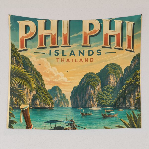 Item preview, Phi Phi Islands Thailand Vintage Travel Poster | Spirit of Siam designed and sold by Spirit of Siam.