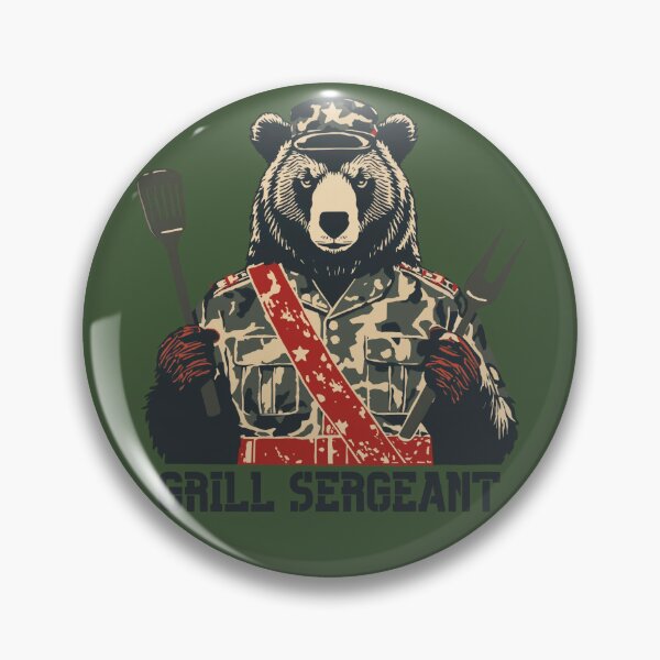 Item preview, Grill Sergeant - Military Chef Bear with Spatula | BBQ Humor designed and sold by Shedronpanda.