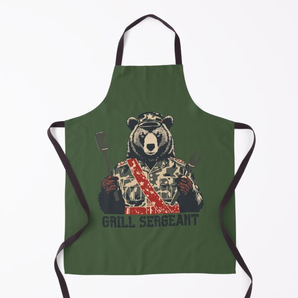 Item preview, Grill Sergeant - Military Chef Bear with Spatula | BBQ Humor designed and sold by Shedronpanda.