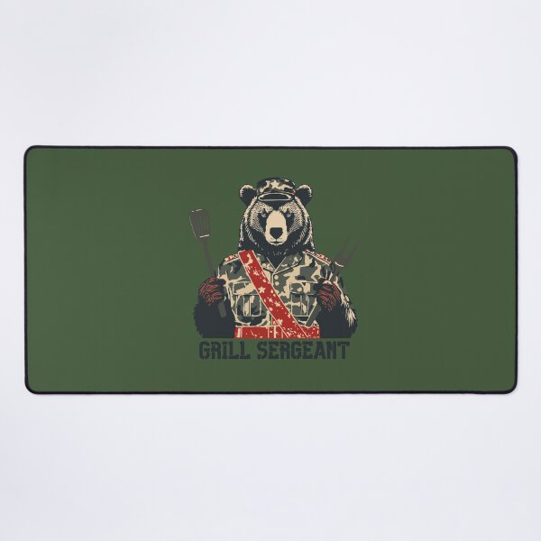 Item preview, Grill Sergeant - Military Chef Bear with Spatula | BBQ Humor designed and sold by Shedronpanda.