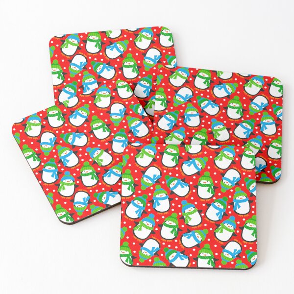 Item preview, Christmas Penguin Art Snowmen Pattern On Holiday Red designed and sold by DEC02.