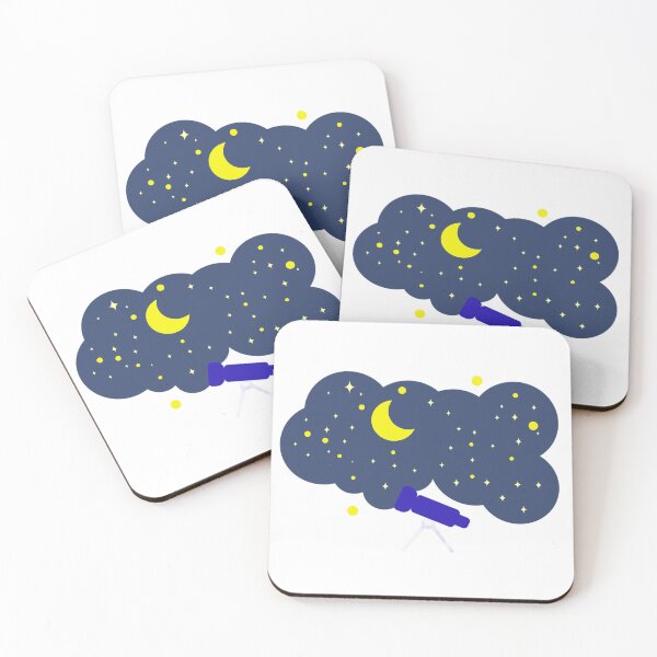 Item preview, Stargazing with Telescope Night Sky Illustration designed and sold by DailyDoodlesBySumbul.