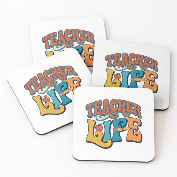 Item preview, Teacher Life Retro Typography. designed and sold by MyHappyArtShop.