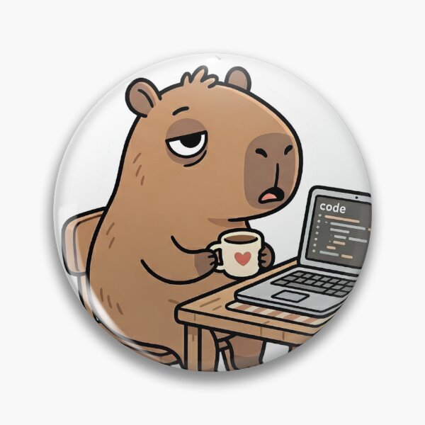 Item preview, Mentally Offline Capybara Programmer Sticker designed and sold by mimouna00.
