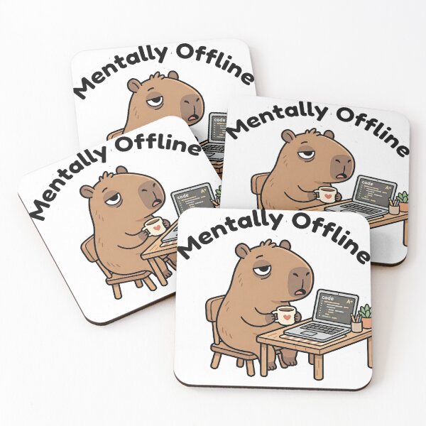 Item preview, Mentally Offline Capybara Programmer Sticker designed and sold by mimouna00.