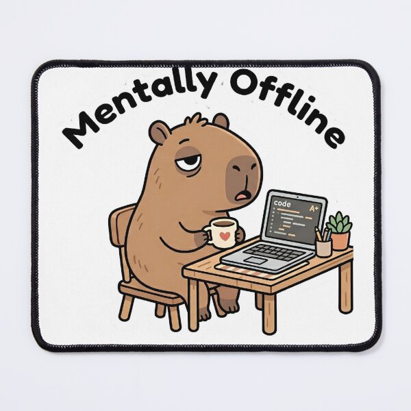 Item preview, Mentally Offline Capybara Programmer Sticker designed and sold by mimouna00.