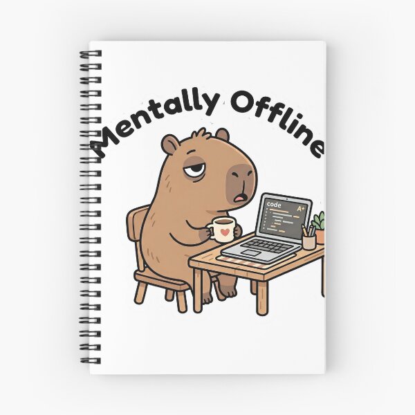 Item preview, Mentally Offline Capybara Programmer Sticker designed and sold by mimouna00.