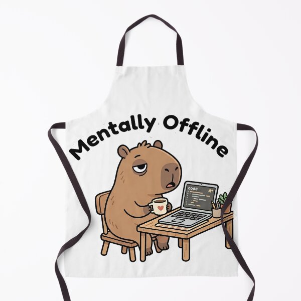 Item preview, Mentally Offline Capybara Programmer Sticker designed and sold by mimouna00.