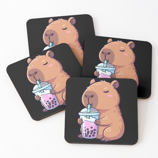 Item preview, Kawaii Capybara Drinking Boba Tea Cute Anime Bubble Tea Lover designed and sold by MysticMirth.