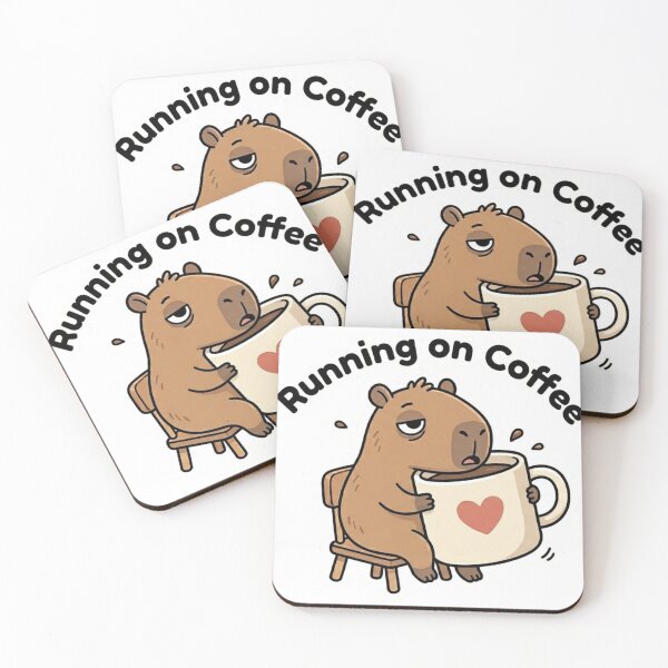 Item preview, Running on Coffee Cute Capybara Sticker designed and sold by mimouna00.