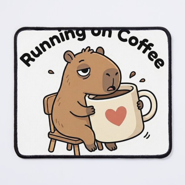 Item preview, Running on Coffee Cute Capybara Sticker designed and sold by mimouna00.