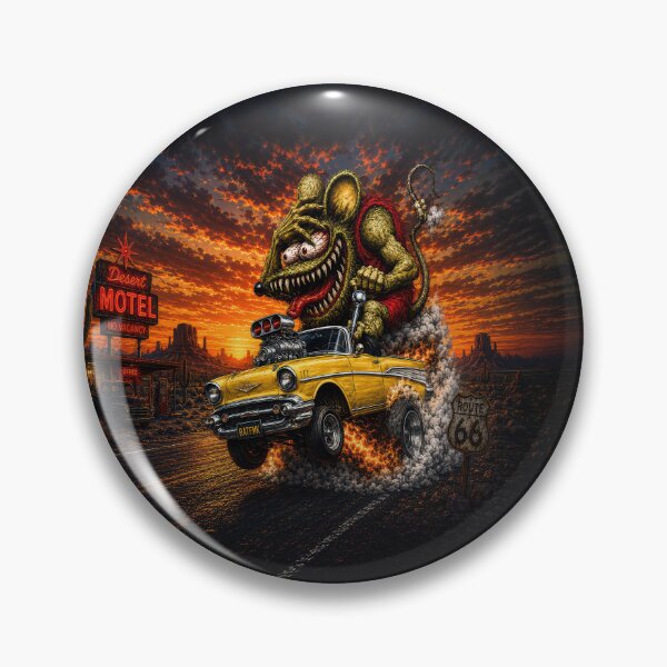 Item preview, Monster Rat 1957 Chevy Bel Air Route 66 Desert Burnout Hot Rod Art designed and sold by artistwill.