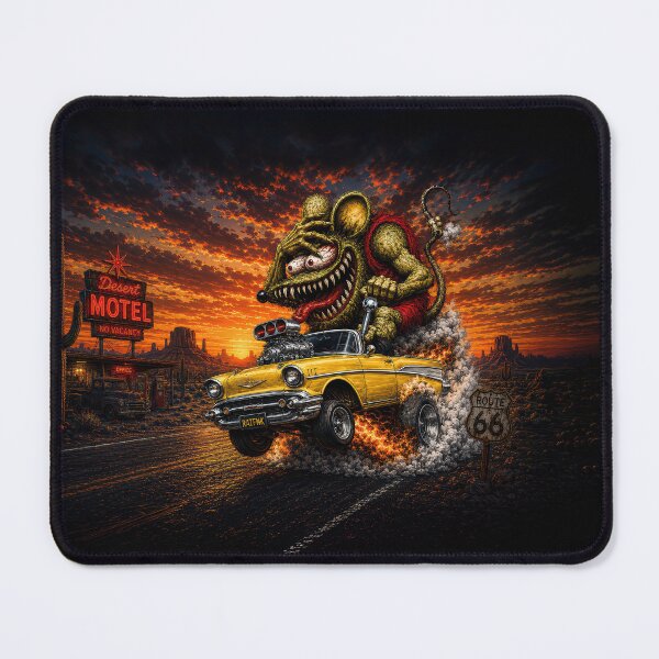 Item preview, Monster Rat 1957 Chevy Bel Air Route 66 Desert Burnout Hot Rod Art designed and sold by artistwill.