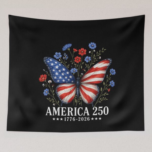 Item preview, America 250 Butterfly 1776 2026 4th of July Patriotic Floral designed and sold by Ali-printshop.
