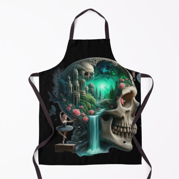 Item preview, Gothic Mindscape – Skull Castle Waterfall and Ballerina designed and sold by LujziWorld.