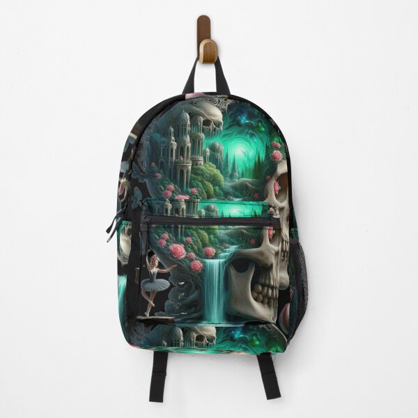 Item preview, Gothic Mindscape – Skull Castle Waterfall and Ballerina designed and sold by LujziWorld.