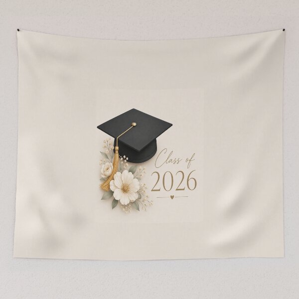 Item preview, Elegant Graduation Cap with Soft Floral Design – Class of 2026 designed and sold by Roya10.
