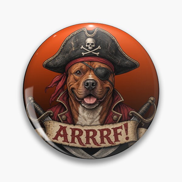 Item preview, Pirate Pit Bull – Funny ARRRF! Red Nose Pitbull Dog designed and sold by NerdyWerks.