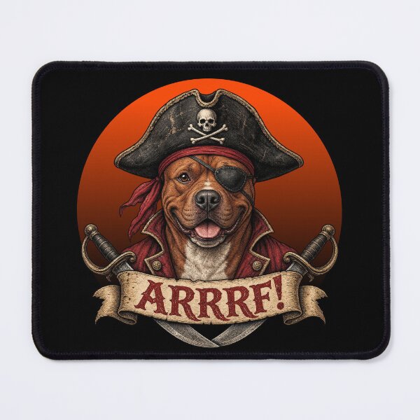 Item preview, Pirate Pit Bull – Funny ARRRF! Red Nose Pitbull Dog designed and sold by NerdyWerks.