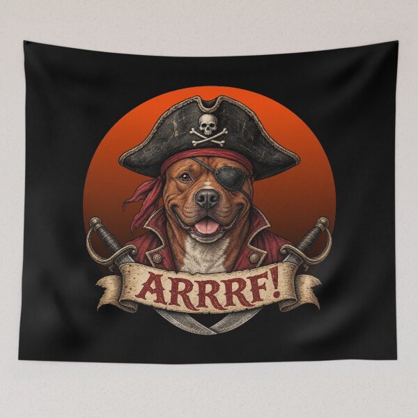 Item preview, Pirate Pit Bull – Funny ARRRF! Red Nose Pitbull Dog designed and sold by NerdyWerks.