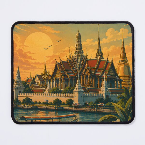 Item preview, Bangkok Grand Palace Thailand Vintage Travel Poster | Spirit of Siam designed and sold by Spirit of Siam.