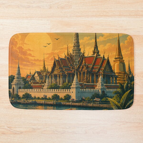Item preview, Bangkok Grand Palace Thailand Vintage Travel Poster | Spirit of Siam designed and sold by Spirit of Siam.
