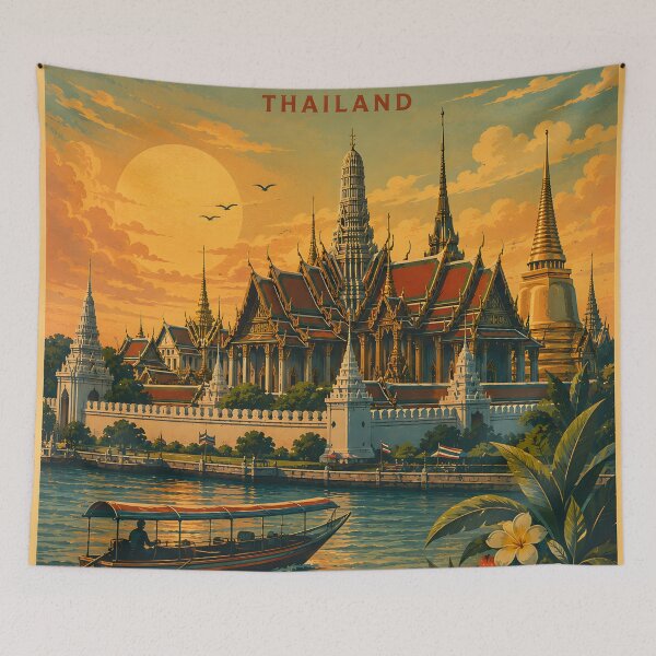 Item preview, Bangkok Grand Palace Thailand Vintage Travel Poster | Spirit of Siam designed and sold by Spirit of Siam.