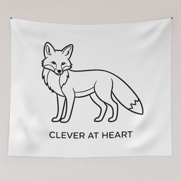 Item preview, Minimalist Fox Clever At Heart Line Art designed and sold by Orviona.
