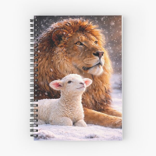 Item preview, Lion and Lamb in Snowy Harmony Christmas Peace designed and sold by Stephanie Laird.