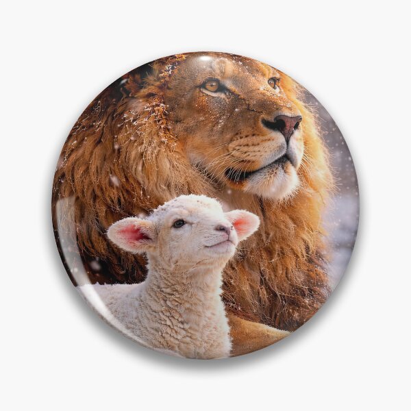 Item preview, Lion and Lamb in Snowy Harmony Christmas Peace designed and sold by Stephanie Laird.