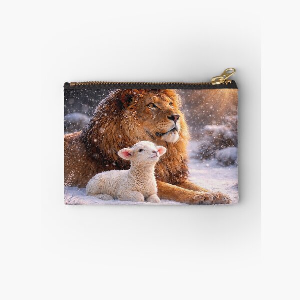 Item preview, Lion and Lamb in Snowy Harmony Christmas Peace designed and sold by Stephanie Laird.