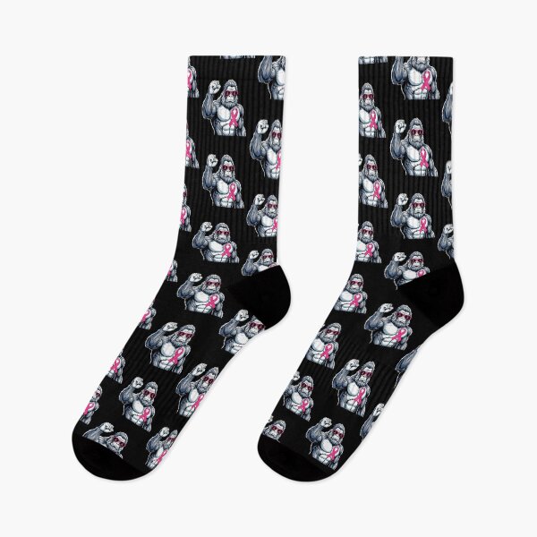 Item preview, Bigfoot Pink Ribbon American Flag Breast Cancer Awareness Supporter designed and sold by MysticMirth.