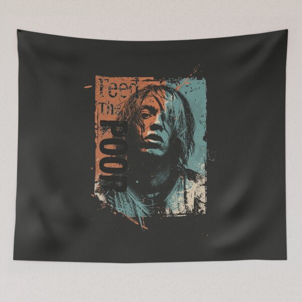 Item preview, Retro 90s Grunge Rock Distressed Block Portrait Art designed and sold by ERODED SELF.