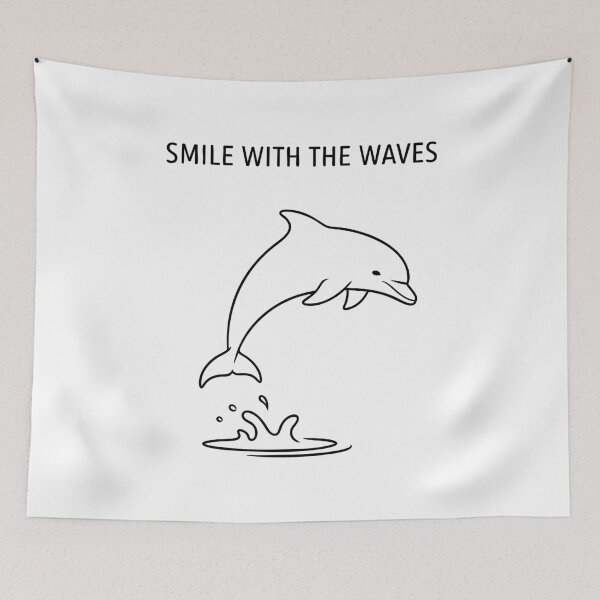 Item preview, Minimalist Dolphin Smile With The Waves Line Art designed and sold by Orviona.