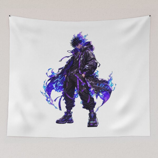 Item preview, Neon Street Anime Hero – Cyberpunk Aura Urban Warrior | Modern Anime Aesthetic Illustration designed and sold by MedRoh.