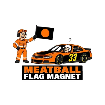 Artwork thumbnail, Meatball Flag Magnet - Sim Racing Humor by GarageGraphics