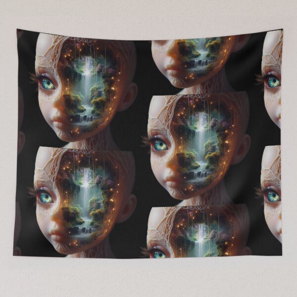 Item preview, Enchanted Soul – Bioluminescent Waterfall Doll Mindscape designed and sold by LujziWorld.